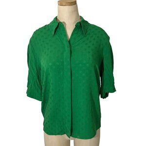 Closet Closing Sale! & other stories blouse women's 4 green short sleeve button